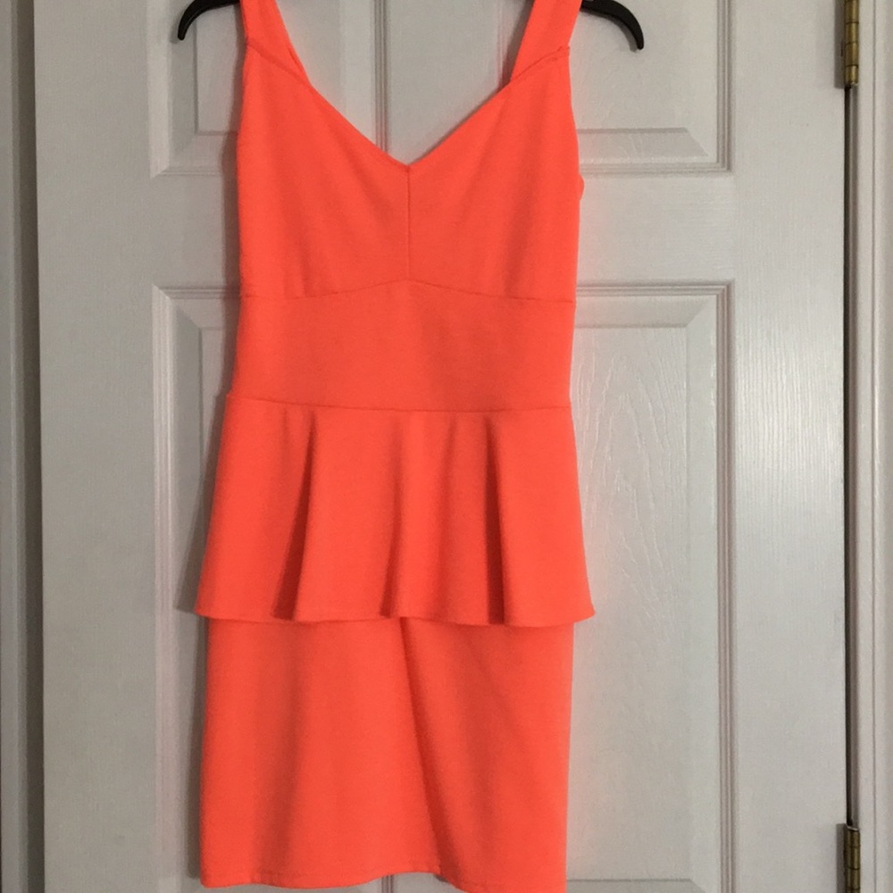Peplum neon dress